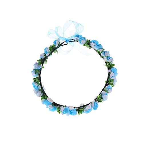 DOITOOL Blumenhaar Hochzeitsblume Hochzeitskopfschmuck Hochzeitshaar Stirnband Blumengirlande Braut Haarband Brautkopf Mädchen Kranz der Brautjungfer Haarring von DOITOOL