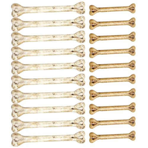 DOITOOL Knochen Deko : 20 Stück Gefälschte Knochen Simulationsknochen Aus Kunststoff Zum Basteln Mini-Skelettknochen Für DIY Halloween Party Dekoration Cosplay-Bühnenauftrittszubehör Zwei Größen von DOITOOL