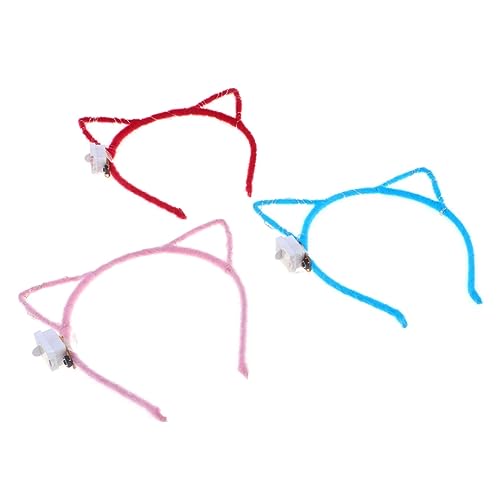 DOITOOL Kopfbedeckung 3 Stk Halloween Weihnachtskopfbedeckung blinken Festival-Kopfbedeckung Tier Tiara Cosplay-Party-Haarband leuchtender Kopfschmuck Blitz Stirnband Haarschmuck Kind von DOITOOL