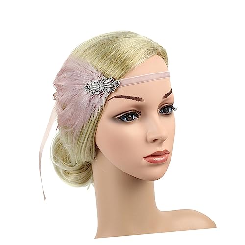 DOITOOL Kopfbedeckung Haarschmuck Haarband Strass-Stirnband Accessoires für Damen 1920er Tiara Haargummis Strauß Stirnband Pailletten-Strass-Kopfbedeckung Quaste Zubehör Derby Fräulein von DOITOOL