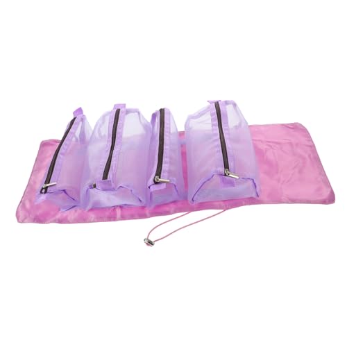 DOITOOL Kosmetiktasche Badezimmertasche Für Die Dusche Lippenstiftbeutel Make-up-pinseletui Tragbarer Kulturbeutel Organizer Für Reisen Hohe Kapazität Reißverschluss Polyester Violett von DOITOOL