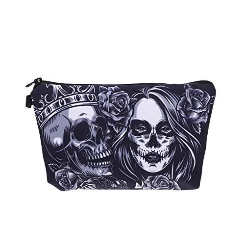 DOITOOL Kosmetiktasche Tasche Für Frauen Aufbewahrungstasche Make-up-Tasche Mit Totenkopfmuster Kasse Make-up-Organizer-Tasche Mini-tragetaschen Polyester Multifunktion Reisen Musterpaket von DOITOOL