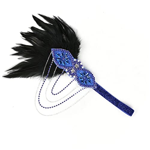 DOITOOL Federkarneval Stirnband Federhaarband Vintage Federstirnband brüllendes 20s Stirnband Kostüm Gatsby Frauen 1920er Jahre Stirnband Flapper Headpiece Kopfschmuck haarschmuck Damen von DOITOOL