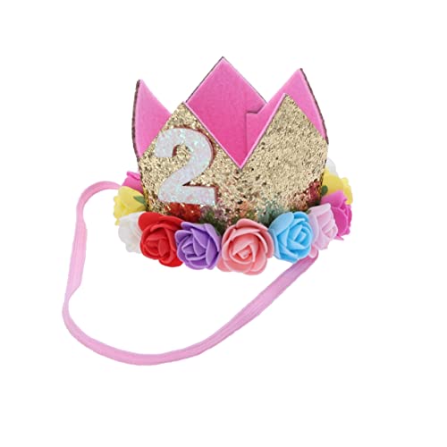 DOITOOL 2. Stirnband Krone Baby Geburtstagsfeier Hüte Baby Prinzessin Tiara Baby Geburtstag Tiara Hut 2. Geburtstagsjungenkrone haarschmuck Europäisch und amerikanisch Kopfbedeckung Kind von DOITOOL