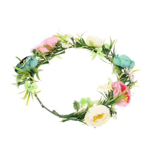 DOITOOL künstlicher Rosenkranz Blumengirlande Brautblumen Simulation stieg Haargummi Stirnband altes Haarband Haarbänder für Frauen Hochzeit Kopfbedeckung Reisefotografie Fräulein Plastik von DOITOOL