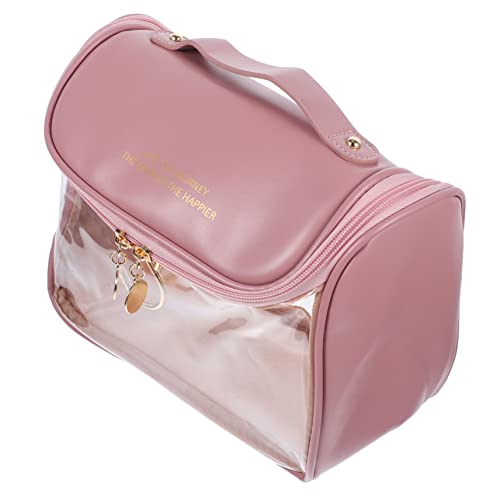 DOITOOL Kulturbeutel Make-up-pinselbehälter Make-up-Organizer Mit Reißverschluss Künstler-eisenbahnkoffer Transparente PVC-Tasche Klare Kosmetiktasche Hängend Fräulein Nylon Strandtasche von DOITOOL