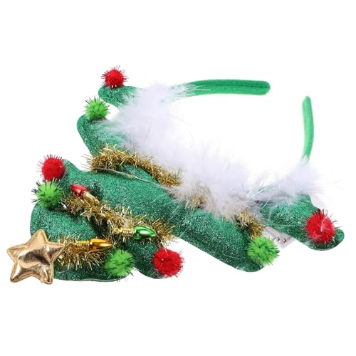 DOITOOL Frohe Weihnachten Stirnband Baum Kopfschmuck Geschenk Haargummi Haare für Frauen Stirnbänder für Zylinder Haarteil Weihnachtsbaum Kind Haarring Stoff von DOITOOL