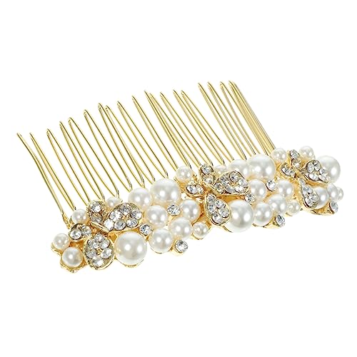 DOITOOL Legierung Strass Haarkamm Seitlicher Perlenkamm Haarkamm für die Braut Tiara braut haarkamm Haarkämme für die Hochzeit Abschlussball Haarteil Stirnband Kopfbedeckung Brautjungfer von DOITOOL