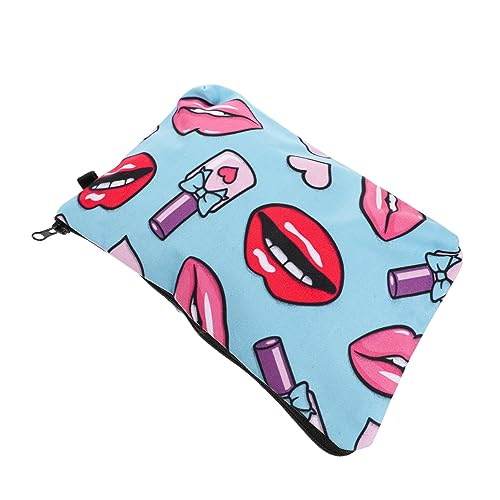 DOITOOL Lippen Kosmetik Tasche Kosmetiktasche für die Reise Make-up-Behälter reisetaschen Seesäcke für unterwegs Make-up-Organizer Kosmetiktasche mit Lippenmuster Drucken Koffer erröten 3D von DOITOOL