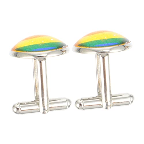 DOITOOL Manschettenknopf Zubehör Kleidungszubehör Regenbogen Pride Knopf Regenbogen Kleiderknopf Kleidungszubehör Anzugknöpfe Für Männer Manschettenknöpfe DIY Knopf Bunt von DOITOOL