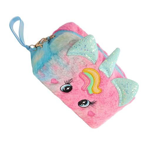 DOITOOL Toiletttasche Für Damen Reisetasche Mit Reißverschluss Kosmetiktasche Aus Plüsch Tragbare Make-up-Tasche Für Frauen Cartoon-Design Für Draußen von DOITOOL