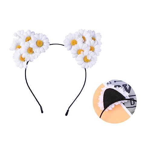 DOITOOL Ohr Haargummis für Mädchen Geschenk für Töchter Pfotenhandschuhe Haarreifen für Mädchen Tiara kopfschmuck Cosplay-Haare Haarreifen niedlich Kopfbedeckung Katze Stirnband Weiß von DOITOOL