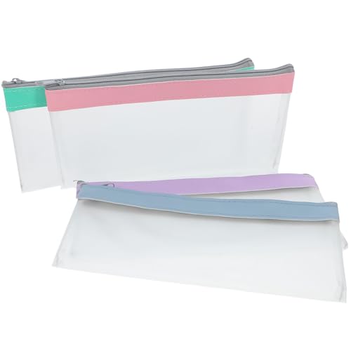 DOITOOL 4stücke Transparente Geldbörse Mit Reißverschluss Wiederverwendbar Für Bargeld Schecks Budgetierung Sichere Aufbewahrung Transparentes Material von DOITOOL