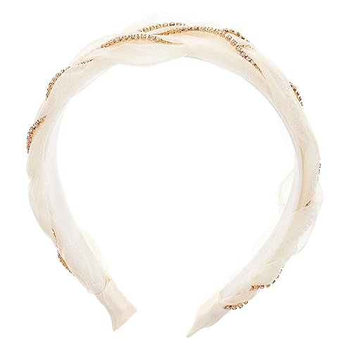 DOITOOL Organza Stirnband Spitzenstirnband transparente Haargummis Haarschmuck Haarband Chiffon-Stirnband Statement-Stirnbänder für Frauen flauschige Kopfbedeckung Damen Gürtel Liner Weiß von DOITOOL