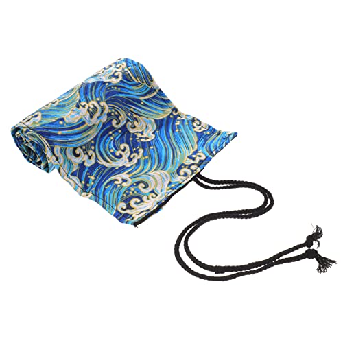 DOITOOL Rollen Stiftvorhang Rolling Pen -Beutel Bunt Klein Schreibwaren Bleistift Federmäppchen Stiftorganisator Farbig Schnell Tragbarer Farbstift-Organizer Blue Bettwäsche Aus Baumwolle von DOITOOL
