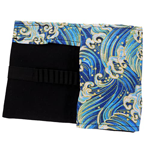 DOITOOL Rollen Stiftvorhang Rolling Pen -Beutel Tasche Bleistift Schreibwaren Stiftbeutel Stiftorganisator Farbstift-Organizer Buntstiftträger Federmäppchen Bettwäsche Aus Baumwolle Blue von DOITOOL