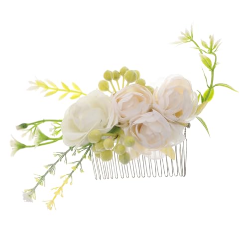 DOITOOL Rosenhaarkamm Blumenmädchen-Kopfbedeckungen für die Hochzeit Boho-Accessoires haarschmuck Tiara braut haarkamm Blumen für Haare Rosa Blüte Haarteil Brautjungfer Legierung von DOITOOL