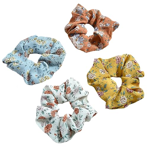 DOITOOL Satz Haarbänder Seiden Schals Blumenhaarseile schleife scrunchie Turban-Schal Haarseil dehnen Pferdeschwanzhalter für Mädchen Krawatte Haarring Halterung Stirnband von DOITOOL