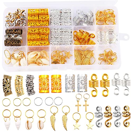 DOITOOL Schicke Modische Haarperlen 159-teilig Haarschmuck- -set Dreadlock-charme für Frauen und Männer Party-einsatz von DOITOOL