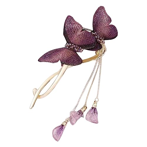 DOITOOL Schmetterling bestickte Haarspange chinesische Retro-Haarnadel Retro-Accessoires für Frauen Haarklammer Haarnadeln mit Strasssteinen Schmetterlinge Clips Feenschmuck für Frauen von DOITOOL