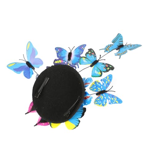 DOITOOL Schmetterlingskopfblume Blaue Haarzusätze Schmetterlings-fascinator-stirnband Stirnbänder Haarspangen Für Mädchen Fascinator Hut Haarspange Elegante Party Bilden Ziemlich Metall von DOITOOL