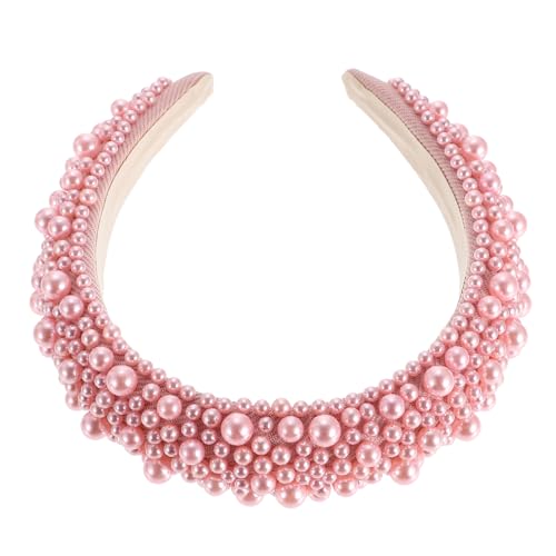 DOITOOL Schwamm-Perlen-Stirnband Elegantes Mädchen-Stirnband barockes Dekor Haarband Tiara kreativer Kopfschmuck Damen Kopfschmuck Accessoire Handbuch Haarschmuck Korn von DOITOOL