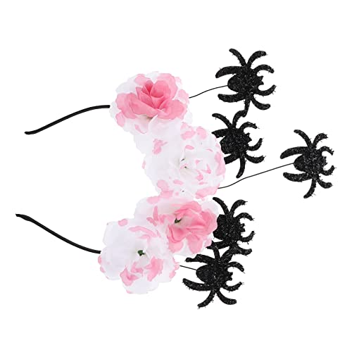 DOITOOL Kinder-Tiara Spinnen-Stirnband haarschmuck Kleid für Kinder Kinderkleider Tiara Haargummis schwarzes Halloween-Haarband Halloween-Kopfschmuck Rosen schmücken Kopftaste Stoff von DOITOOL