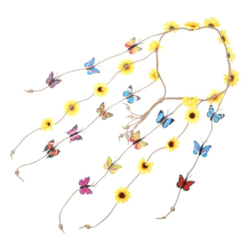 DOITOOL sonnenblumen haarband sonnenblumen kopfschmuck party haarreif Haarschmuck für Damen Blumen verstellbares Stirnband Stirnbänder Gänseblümchen Kopfbedeckung schmücken Fräulein Stoff von DOITOOL