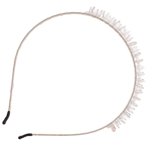 DOITOOL Stirnband Haarband Glitzer Dünnes Haarband Diamant Kopfschmuck Perlenhaarband Kosmetischer Haarreifen Mädchen Stirnbänder Haarschmuck Für Braut Metall Südkorea Legierung Weiß von DOITOOL