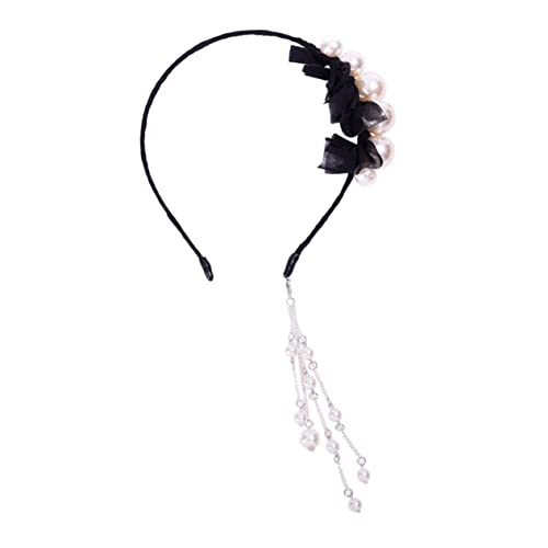 DOITOOL Stirnband Haarbänder haarband Haarschmuck für Mädchen Haarschmuck aus Perlen gefälschter Ohrring dekorativer Kopfschmuck aus Perlen Quaste dekorativer Kopfschmuck künstlich Braut von DOITOOL
