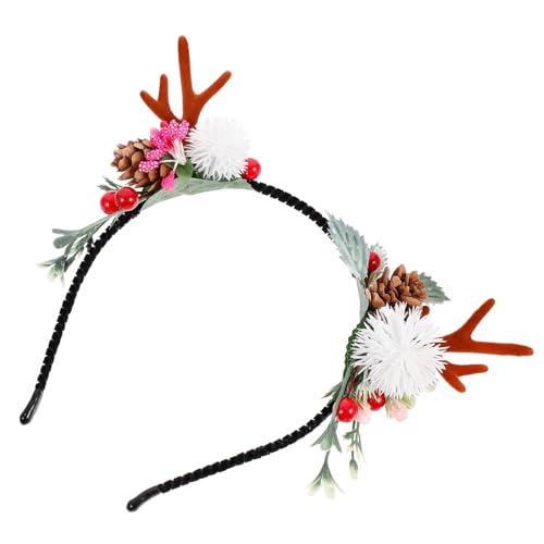 DOITOOL Stirnband Haarreif Aus Rentiergeweih Hirschhaarband Haarschmuck Für Den Urlaub Stirnbänder Für Mädchen Weihnachtsstirnbänder Für Erwachsene Hirsch Ohren Kind Schaum Geschenk Zweig von DOITOOL