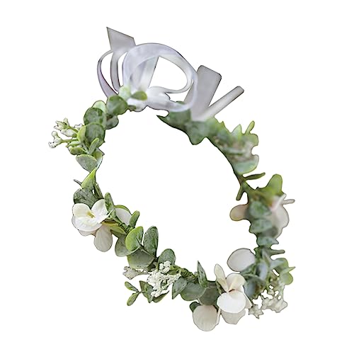 DOITOOL Stirnband Blumenkrone für Mädchen Windrad Haarspange Blumengirlande Tiara Hochzeitsdekoration zarte Kopfbedeckung für die Braut Beflockte Blumenkrone Blumenmädchen von DOITOOL