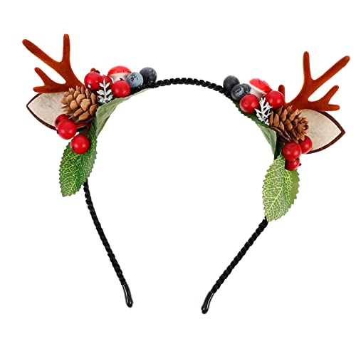 DOITOOL Stirnband Weihnachtliches Hirschhaar-accessoire Weihnachtsstirnbänder Für Mädchen Kopfbedeckungen Für Weihnachtsfeiern Haarschmuck Für Frauen Haarband Eisen Fräulein Blitz Geschenk von DOITOOL