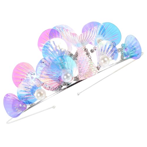 DOITOOL Meerjungfrauen Krone Stirnband für Mädchen mit Strass und Muschel Dekor Metall Haarband Elegantes Haaraccessoire für Partys Geburtstagsfeiern Motto Komfortabel und Langlebig von DOITOOL