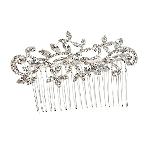 DOITOOL Strass-Kopfschmuck blaue haarzusätze Fotografie-Requisiten antiker Haarkamm Brautschleier haarschmuck Tiara modische Kopfbedeckungen braut haarkamm Hochzeit Zubehör Weiß von DOITOOL