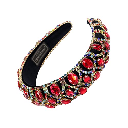 DOITOOL Strass-Stirnband Haarschmuck Prinzessinnenschmuck für Mädchen schwarze Haaraccessoires Hochzeitsdekoration Haargummis Haarband im Retro-Barock-Stil Stirnband mit Strassdekoren Mode von DOITOOL