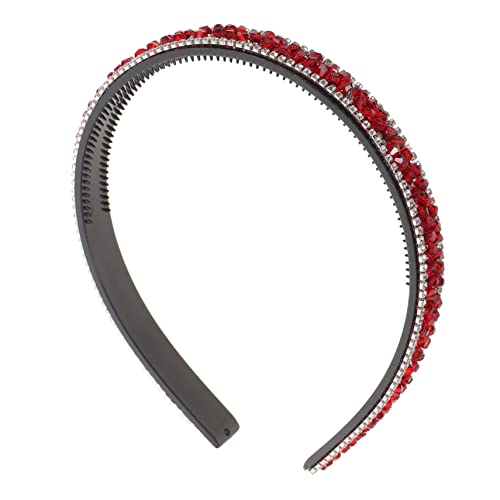 DOITOOL Strass-pailletten-stirnband Haarschmuck Strass Damen Stirnbänder Hochzeitsschmuck Brautschmuck Make-up-kopftuch Haarband Strasssteine Tragbar Fräulein Zubehör Rot von DOITOOL