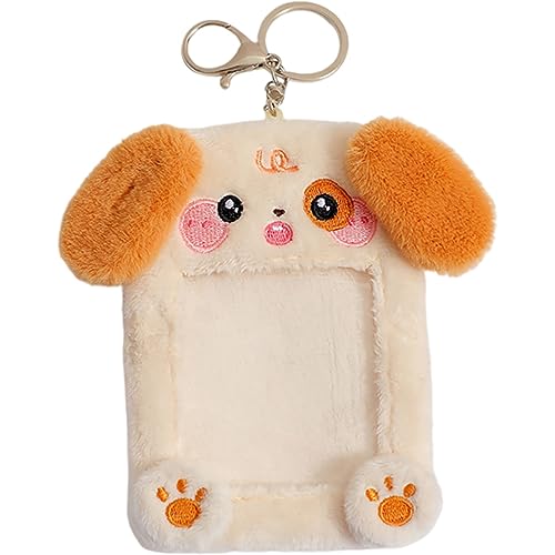 DOITOOL Süßer Plüschkartenhalter mit Schlüsselbund für Spielkarten und Postkarten Organisieren Sie Ihre Karten und Praktisch für Desktop und Unterwegs von DOITOOL