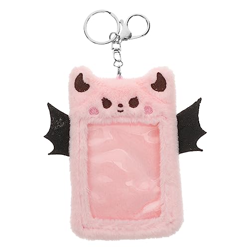 DOITOOL Teufel-Plüsch-Kartenhalter Und Inhaber Fall Abdeckung kreditkartenhalter Credit Card Holder Card Sleeves kartenschachtel kartenset ID -Kartenhalter Ausweishüllen Legierung Rosa von DOITOOL