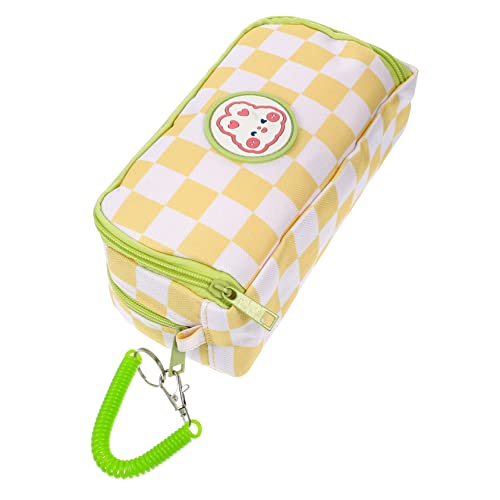 DOITOOL Schachbrett-stifttasche Tragbare Multifunktions-bleistiftbehälter Schachbrettmuster Bleistift-Organizer Praktische Schul-federmäppchen Langlebige Bleistift-Aufbewahrungstasche von DOITOOL