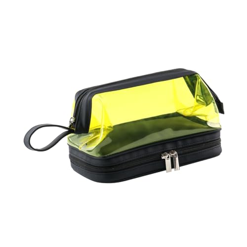 DOITOOL Transparente Kosmetiktasche Handkosmetiktaschen Turnbeutel Für Die Dusche Aufbewahrungstaschen Für Die Reise Make-up-Kosmetik-Organizer Pu-Leder Bilden Reisen Makeup Tasche von DOITOOL