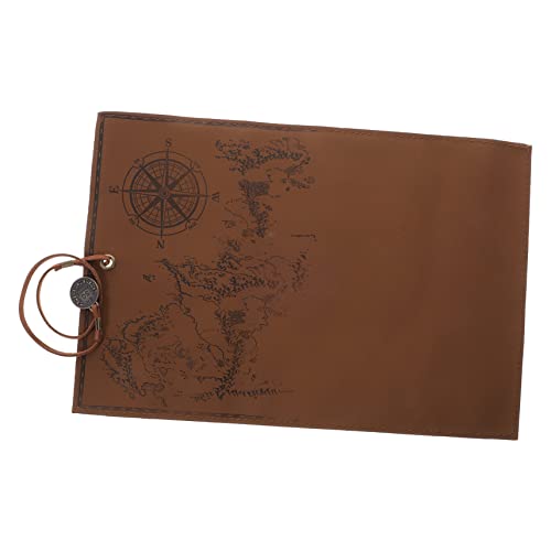 DOITOOL Rollstiftetui Aus Leder Mit Aufrollfunktion Retro-Design Mit Landkarte-Details Glatte Und Matte Oberflächen Faltbarer Riemen Für Sichere Aufbewahrung Von Stiften Und Kleinen von DOITOOL