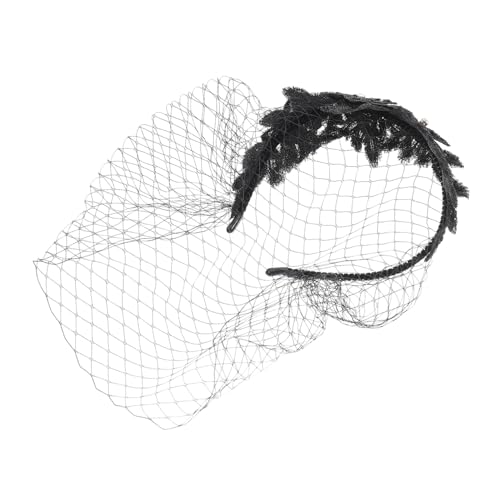 DOITOOL Vintage-mesh-stirnband Spitzen Mesh Schleier Haarband Stirnband Mit Damen Hüte Vogelkäfigschleier Schwarz Damen Stirnbänder Gittergewebe Eisen Haarschmuck Braut von DOITOOL