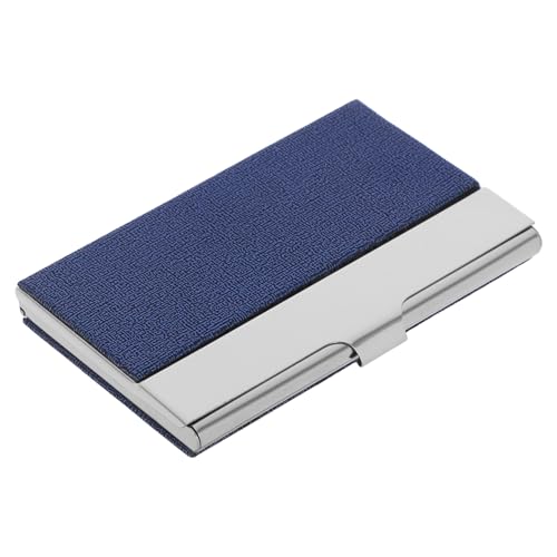 DOITOOL Kartenetui Für Männer Und Frauen Aus Edelstahl Mit Pu-Beschichtung Visitenkartenbox Mit Deckel Für Sichere Aufbewahrung Kreditkartenhalter Kompatibel Für Geschäftskarten Und von DOITOOL