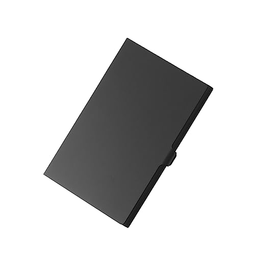 DOITOOL Visitenkartenhalter Aus Metall Schwarz Tragbar Für Geschäftsvisitenkarten Namenshalter Organizer Für Schreibtische Stabiler Und Eleganter Kartenetui von DOITOOL