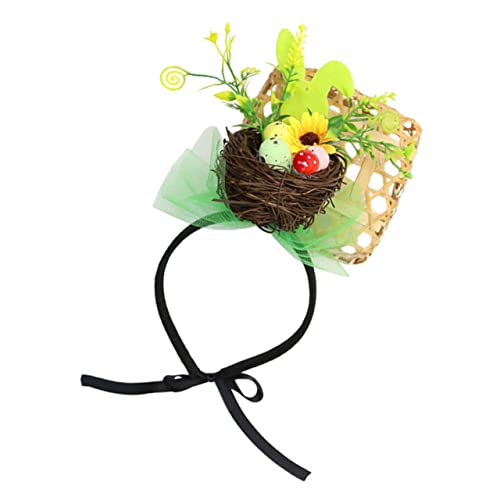 DOITOOL Vogelnest Stirnband Gefälschte Eier Osterstirnband Für Mädchen Ostern Verkleiden Sich Stirnband Osterhaarbänder Künstliche Vogeleier Schleife Stirnband Ohr Dekorationen Kind Rattan von DOITOOL