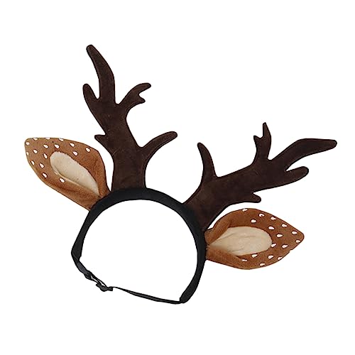 DOITOOL Weihnachtskostüm Für Katzen Scrump Plüsch Hund Weihnachtskopfband. Leoparden-stirnband Für Frauen Hirschhorn Hut Kostüm Hundekostüm Headband. Fräulein Zubehör Elch von DOITOOL