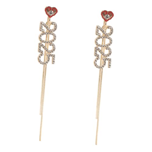 DOITOOL Zahlen Ohrhänger Damen Stilvolle Legierte Ohrpendants mit Zarten Quasten Modische Hängende Ohrringe für Alltag Party und von DOITOOL