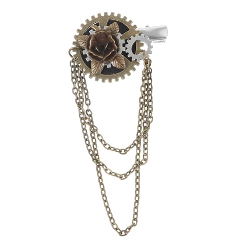 DOITOOL Zahnrad-haarnadel Haarspange Im Punk-stil Steampunk-ausrüstung Haarspangen Vintage Zahnspangen Steampunk-haarschmuck Frauen Cosplay Haarspange Die Kette Metall Braut Gotisch von DOITOOL