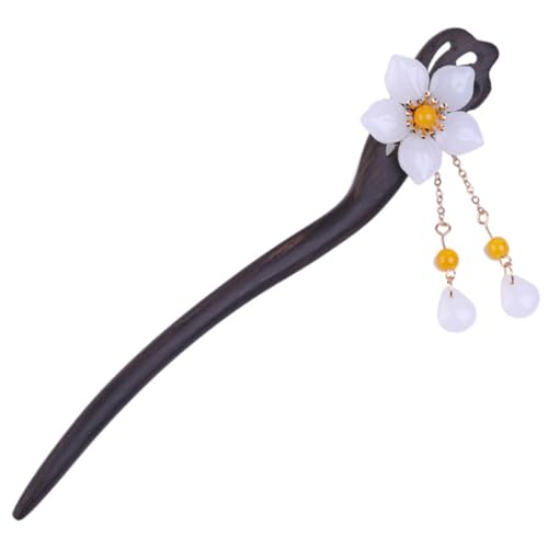 DOITOOL Antike Blumenhaarnadel Haarquaste Braut Kopfschmuck Blumenhaarstäbchen Kimono Hochzeitsdekoration Blumenhaarspangen Für Frauen Haarstock Verglast Essstäbchen Fräulein Mädchen von DOITOOL